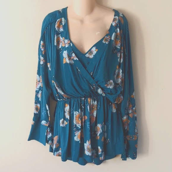 Free People Tuscan Dreams Turquoise Tunic S - Picture 8 of 16
